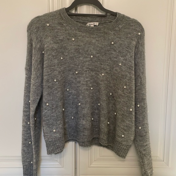 Splendid gray sweater size XS with pearl detail - Picture 2 of 5
